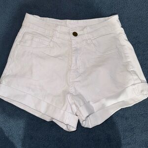 White jean shorts